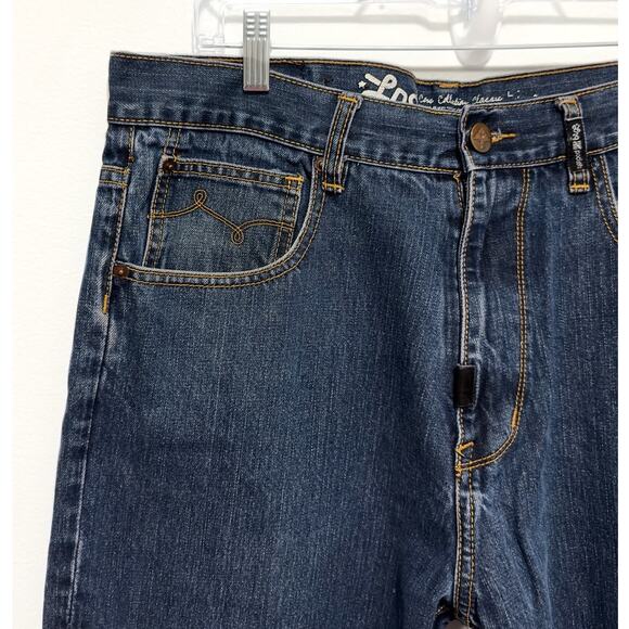 Lngeans - Men's Straight Leg Denim Jeans - Medium/Dark Wash (36" waist) - Picture 5 of 8